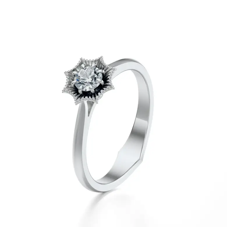 Pierścionek zaręczynowy białe złoto